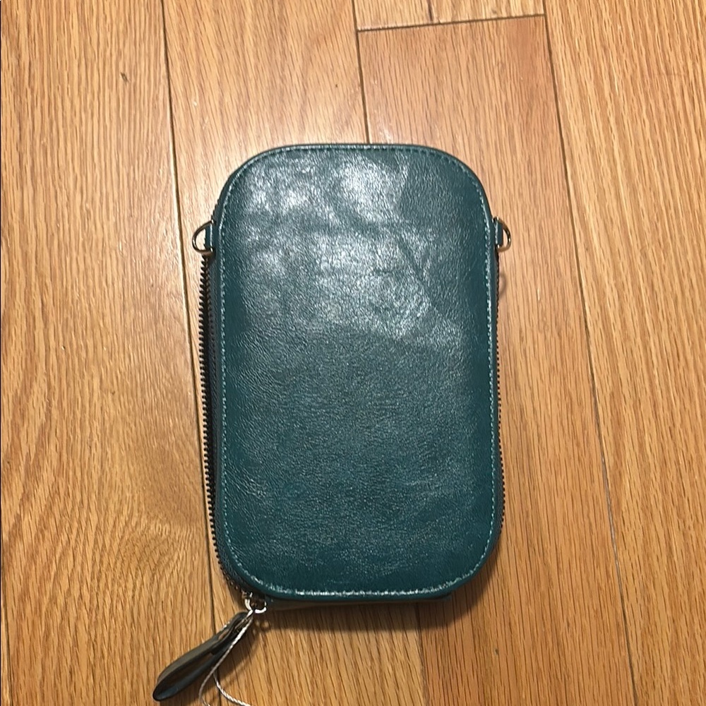 Teal Leather Crossbody Bag